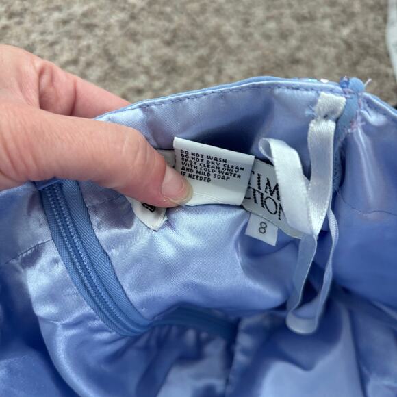 EUC Vintage Showtime Collection Beaded Prom Formal Dress Sz 8 Blue - Picture 9 of 16